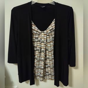 Black Blouse Shell & Cardigan 1-pc